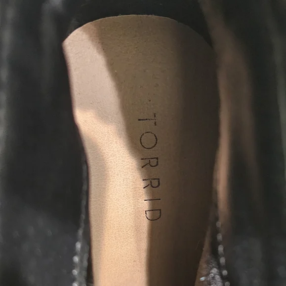 Torrid Black Heeled Boots Size 11W with Chunky Heel - Picture 10 of 10